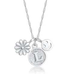 Elli "Halskette Blume Smiling Buchstabe< Symbol-schmuck|Personalisierter Schmuck