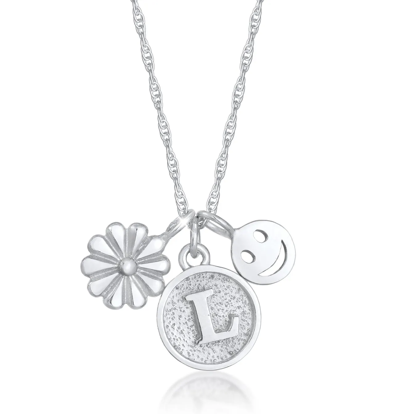 Elli "Halskette Blume Smiling Buchstabe< Symbol-schmuck|Personalisierter Schmuck