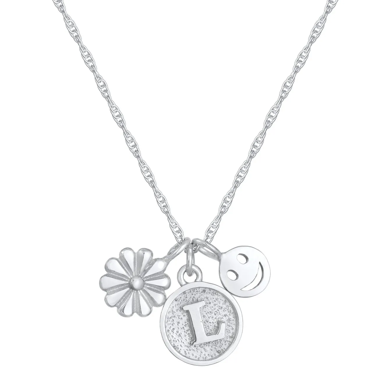Elli "Halskette Blume Smiling Buchstabe< Symbol-schmuck|Personalisierter Schmuck