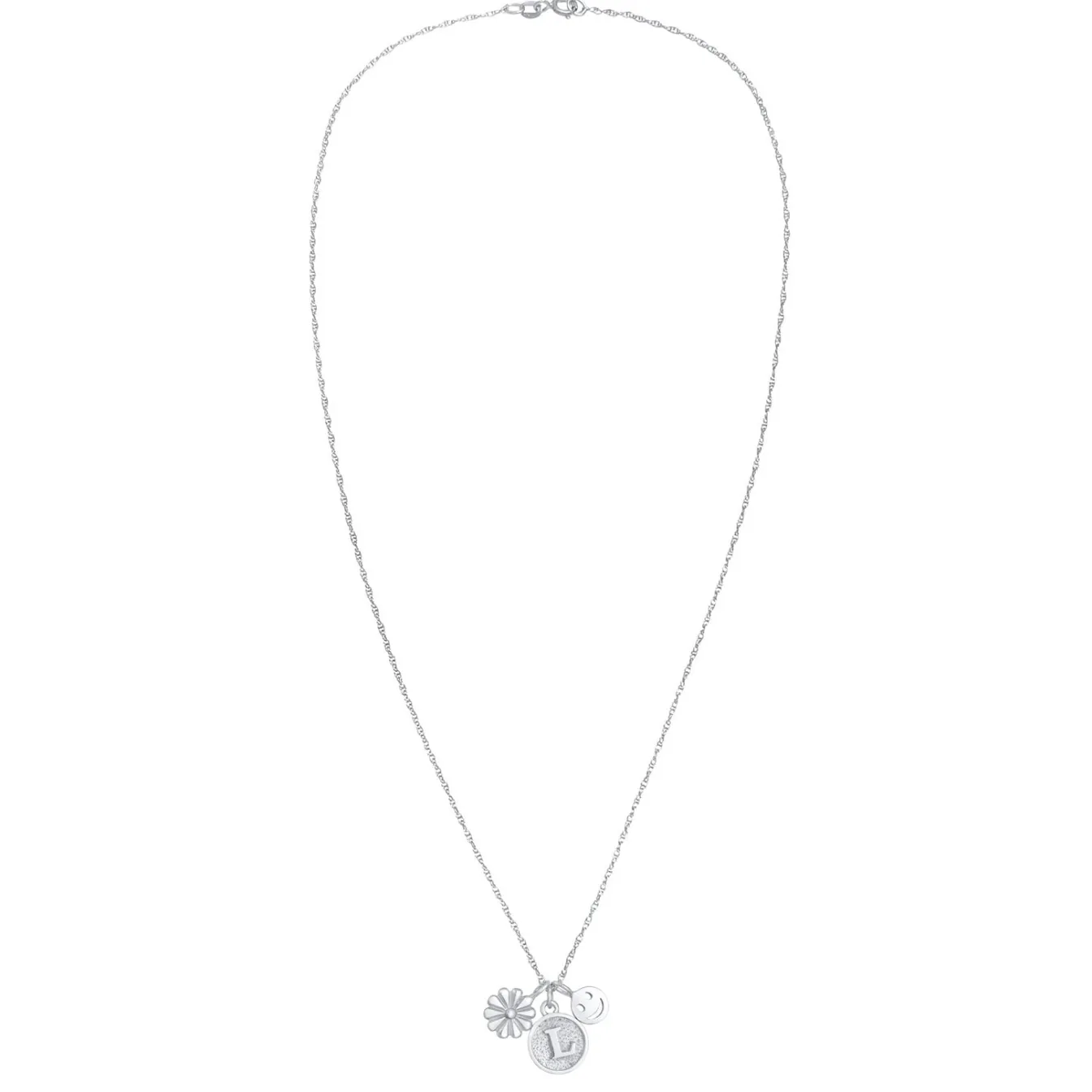 Elli "Halskette Blume Smiling Buchstabe< Symbol-schmuck|Personalisierter Schmuck