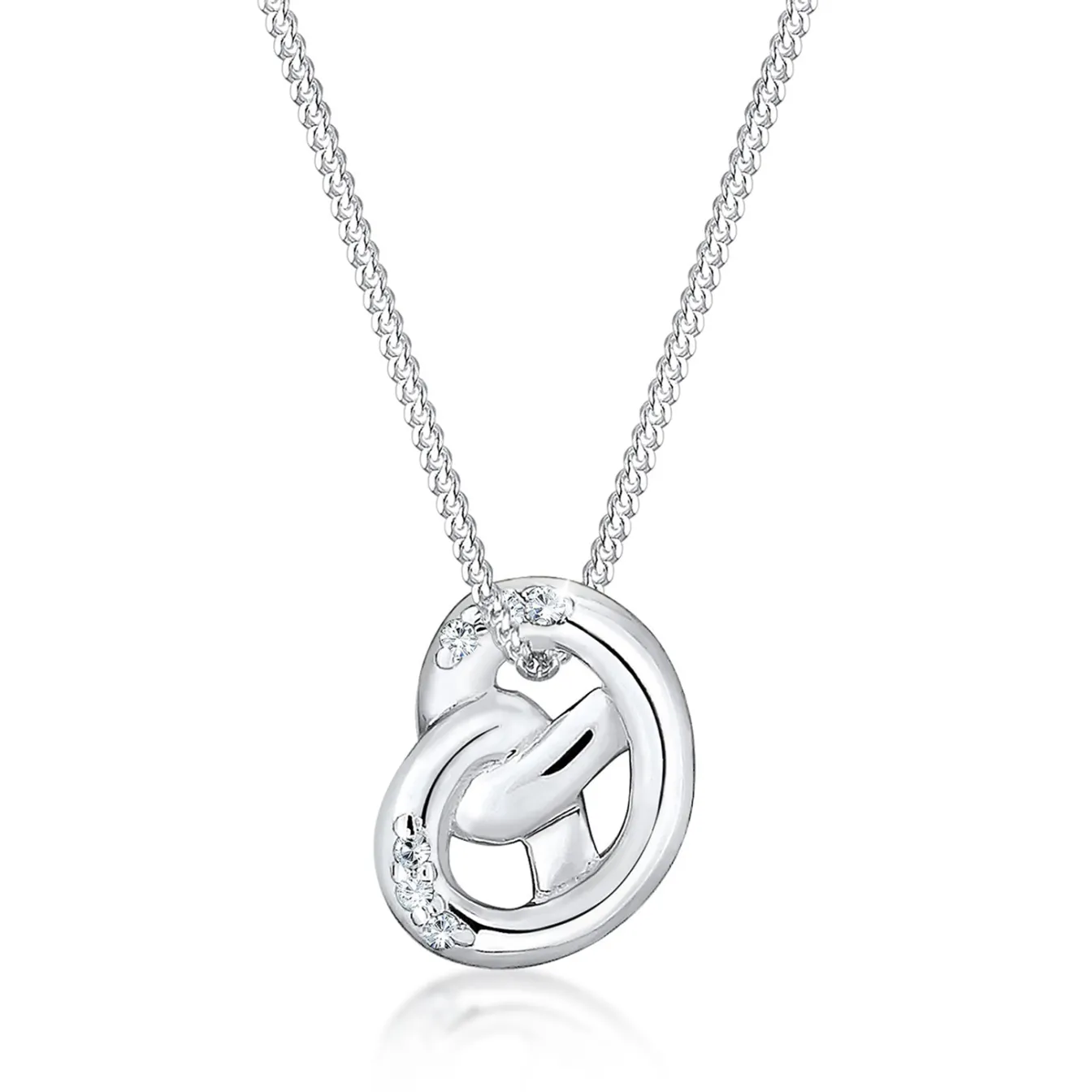 Elli "Halskette Brezel | Kristall (Weiß)< Halsketten|Silber