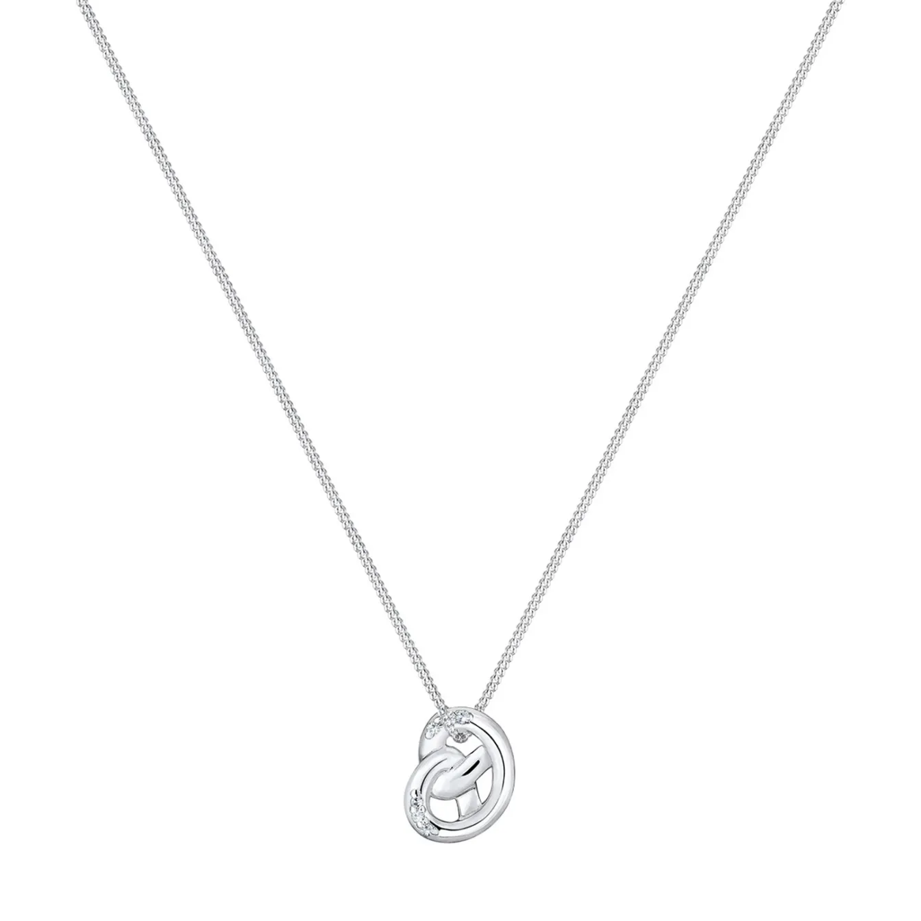 Elli "Halskette Brezel | Kristall (Weiß)< Halsketten|Silber
