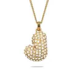 Elli "Halskette Bubble Buchstabe J | Kristalle (Weiß)< Vergoldet|Personalisierter Schmuck