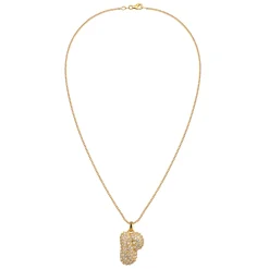 Elli "Halskette Bubble Buchstabe P | Kristalle (Weiß)< Vergoldet|Personalisierter Schmuck