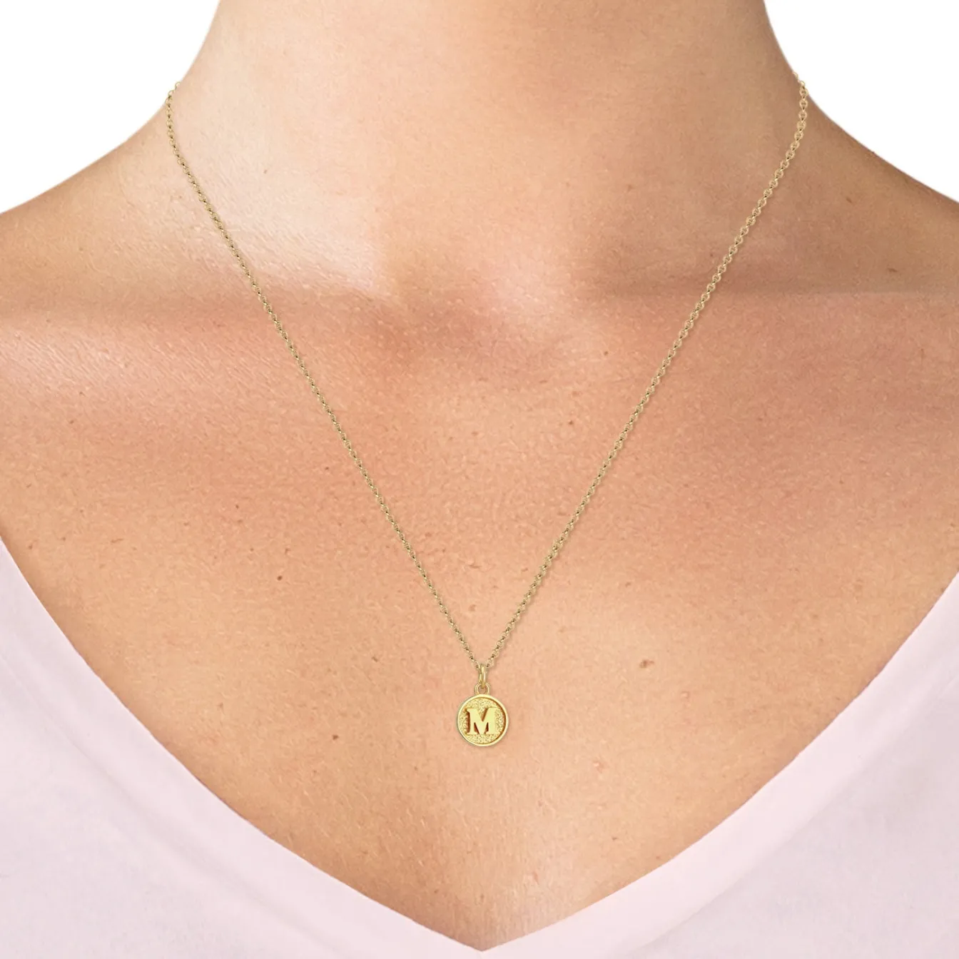 Elli "Halskette Buchstabe M< Personalisierter Schmuck|Halsketten