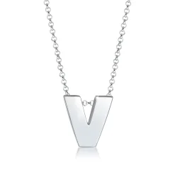 Elli "Halskette Buchstabe V< Personalisierter Schmuck|Halsketten