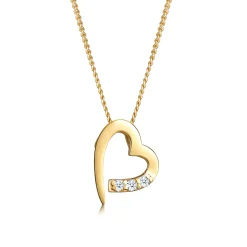 Elli "Halskette Cut-Out Herz | Diamant (Weiß, 0,045 ct)< Symbol-schmuck|Herz-schmuck