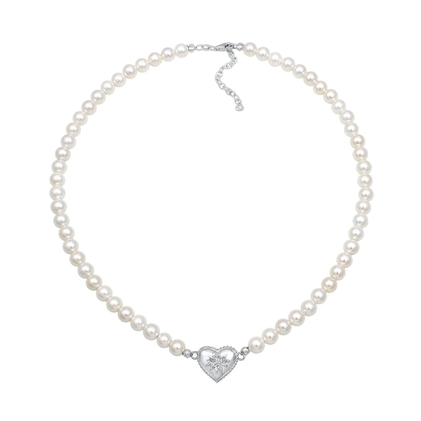 Elli "Halskette Edelweiss | Perle< Symbol-schmuck|Herz-schmuck