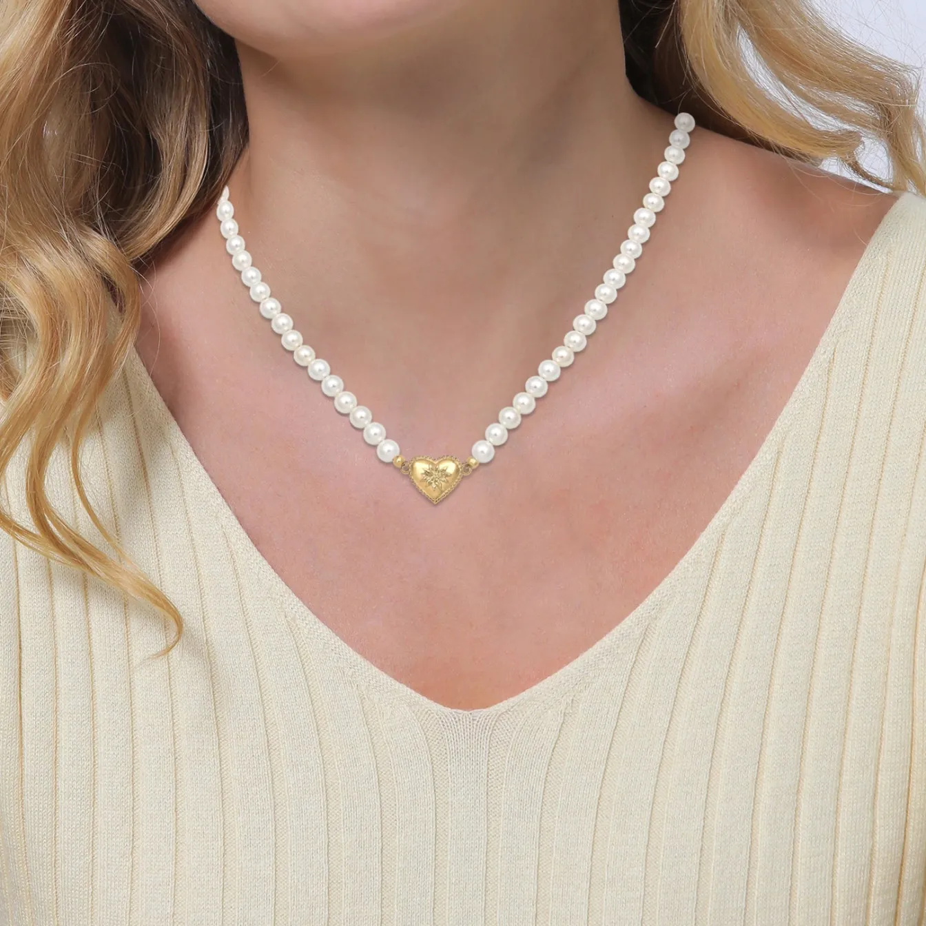 Elli "Halskette Edelweiss | Perle< Symbol-schmuck|Herz-schmuck