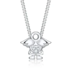 Elli "Halskette Engel | Kristall (Weiß)<Kinder Symbol-schmuck|Herz-schmuck