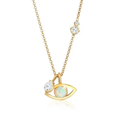 Elli "Halskette Evil Eye | Opal (Weiß)< Symbol-schmuck|Halsketten