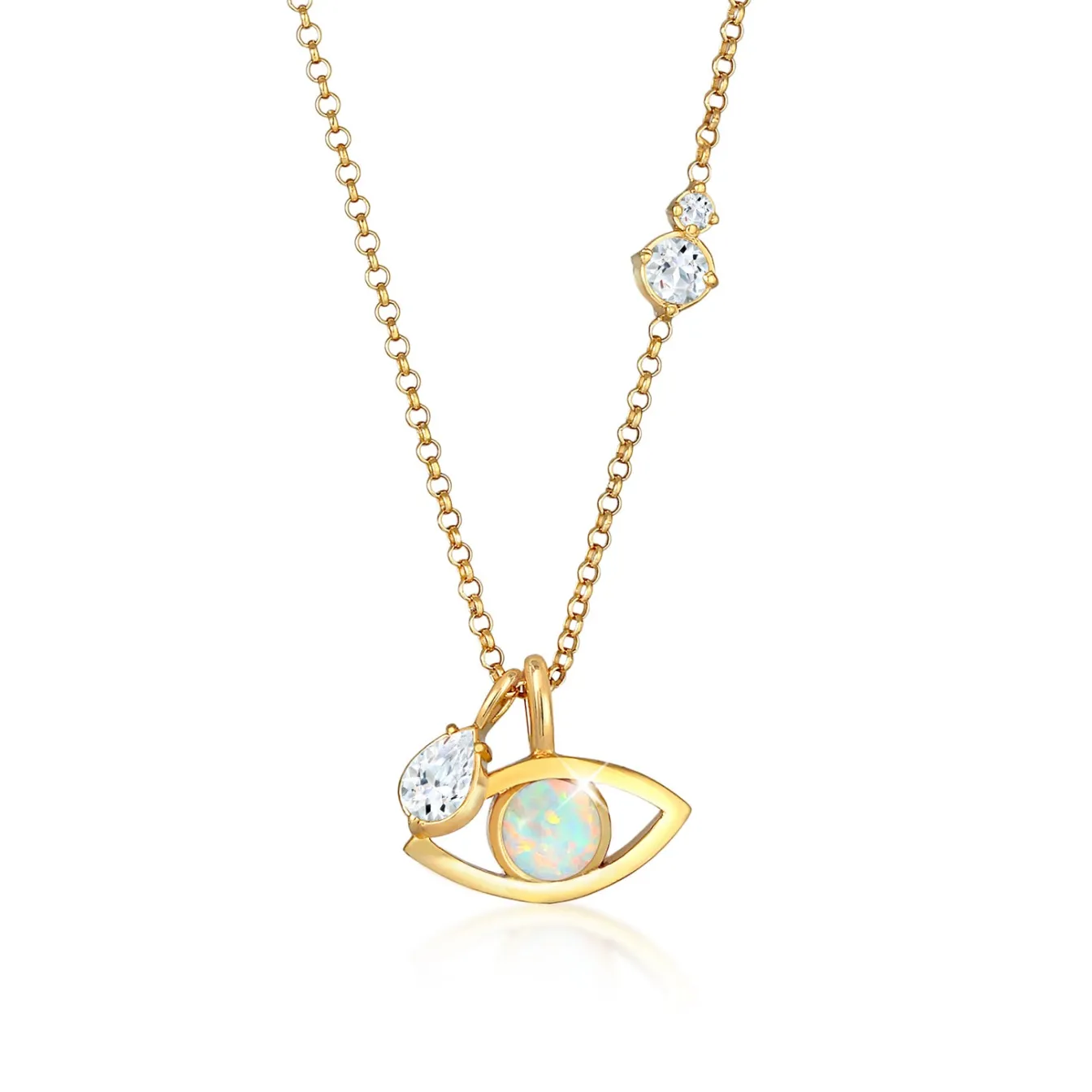 Elli "Halskette Evil Eye | Opal (Weiß)< Symbol-schmuck|Halsketten