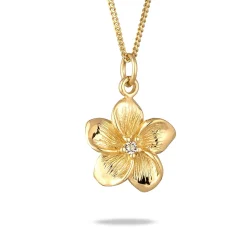 Elli "Halskette Frangipani Blüte | Kristall (Weiß)< Vergoldet|Symbol-schmuck