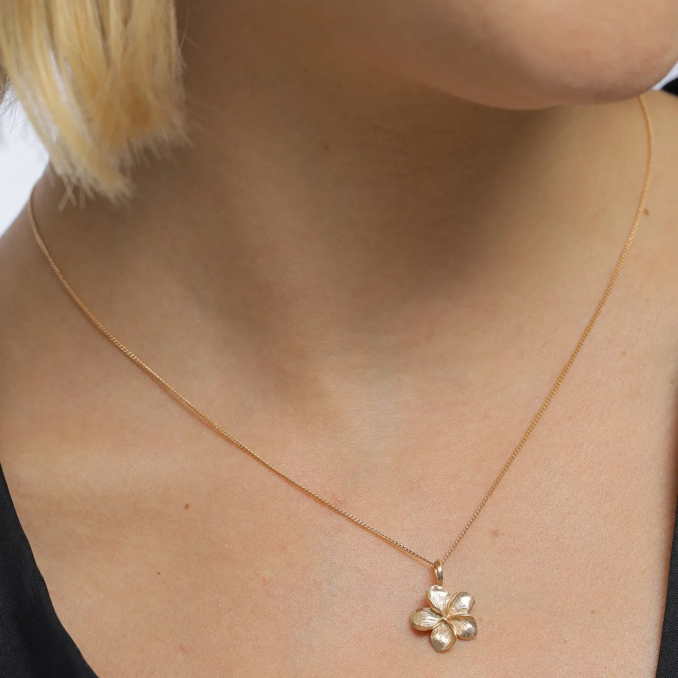 Elli "Halskette Frangipani Blüte< Roségold|Symbol-schmuck
