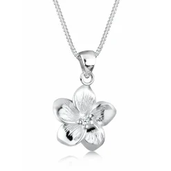 Elli "Halskette Frangipani Blüte | Diamant (Weiß, 0,03 ct)< Roségold|Symbol-schmuck