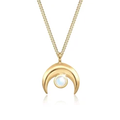 Elli "Halskette Halbmond | Mondstein (Weiß)< Symbol-schmuck|Halsketten