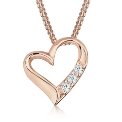 Elli "Halskette Herz | Diamant (Weiß, 0,045 ct)< Silber|Roségold