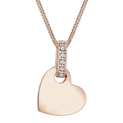 Elli "Halskette Herz | Diamant (Weiß, 0,025 ct)< Roségold|Symbol-schmuck