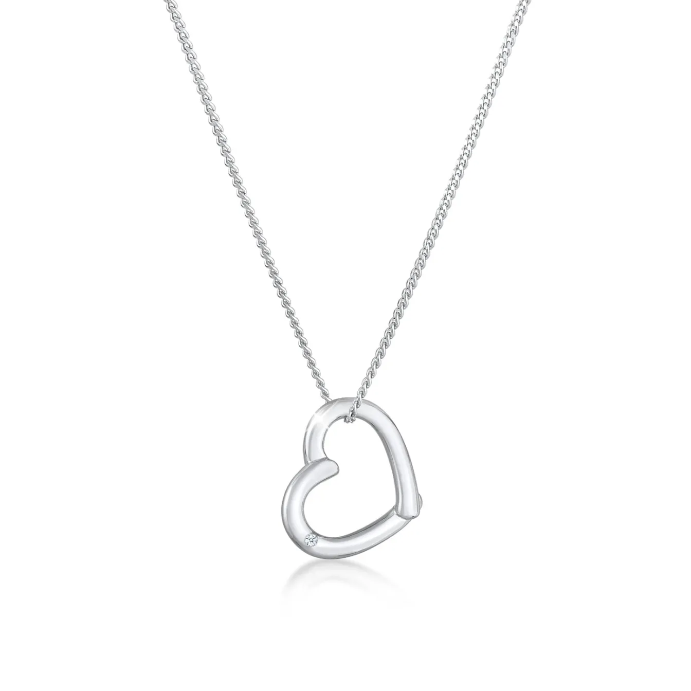 Elli "Halskette Herz | Diamant (Weiß, 0.015 ct)< Roségold|Symbol-schmuck