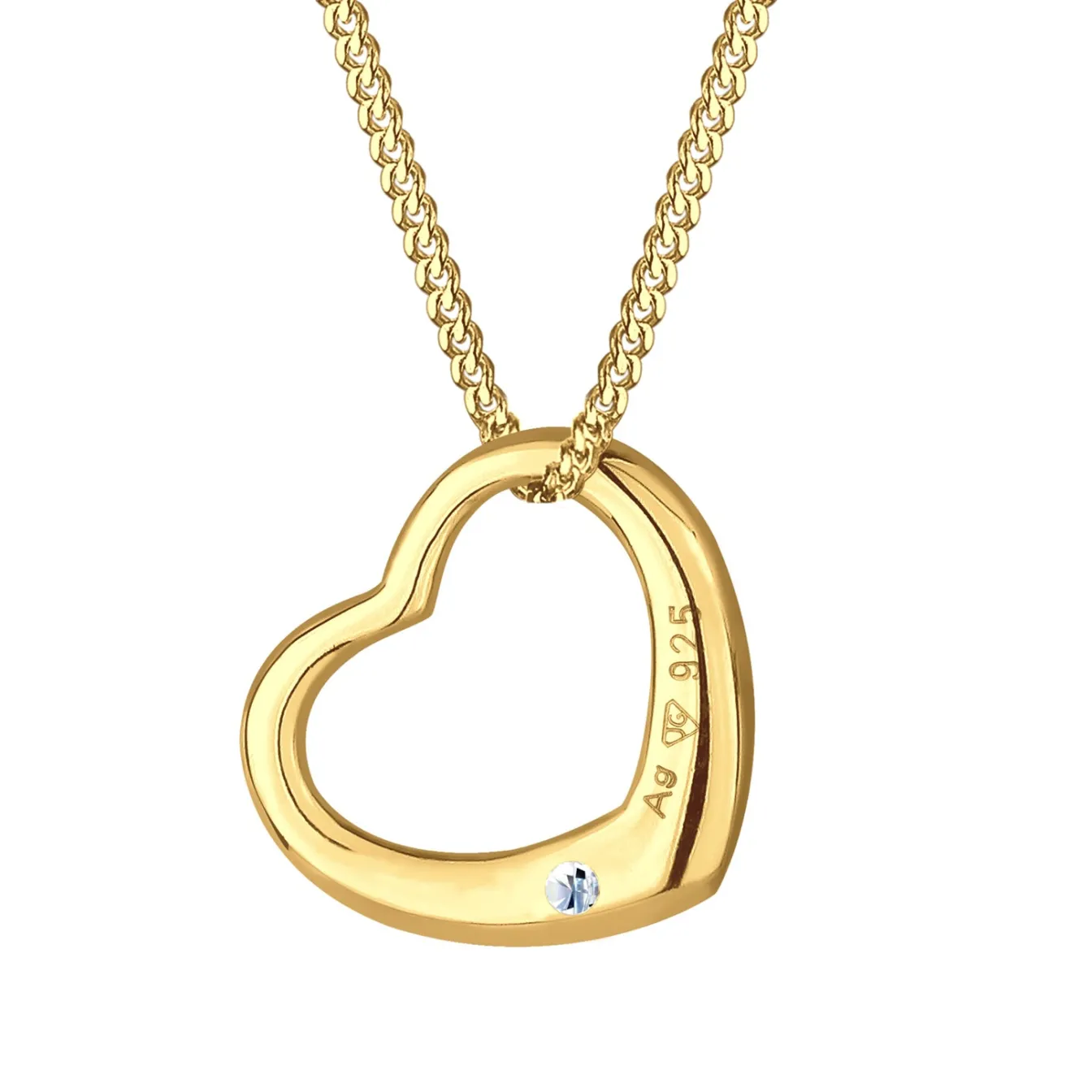 Elli "Halskette Herz | Diamant (Weiß, 0.03 ct)< Roségold|Symbol-schmuck