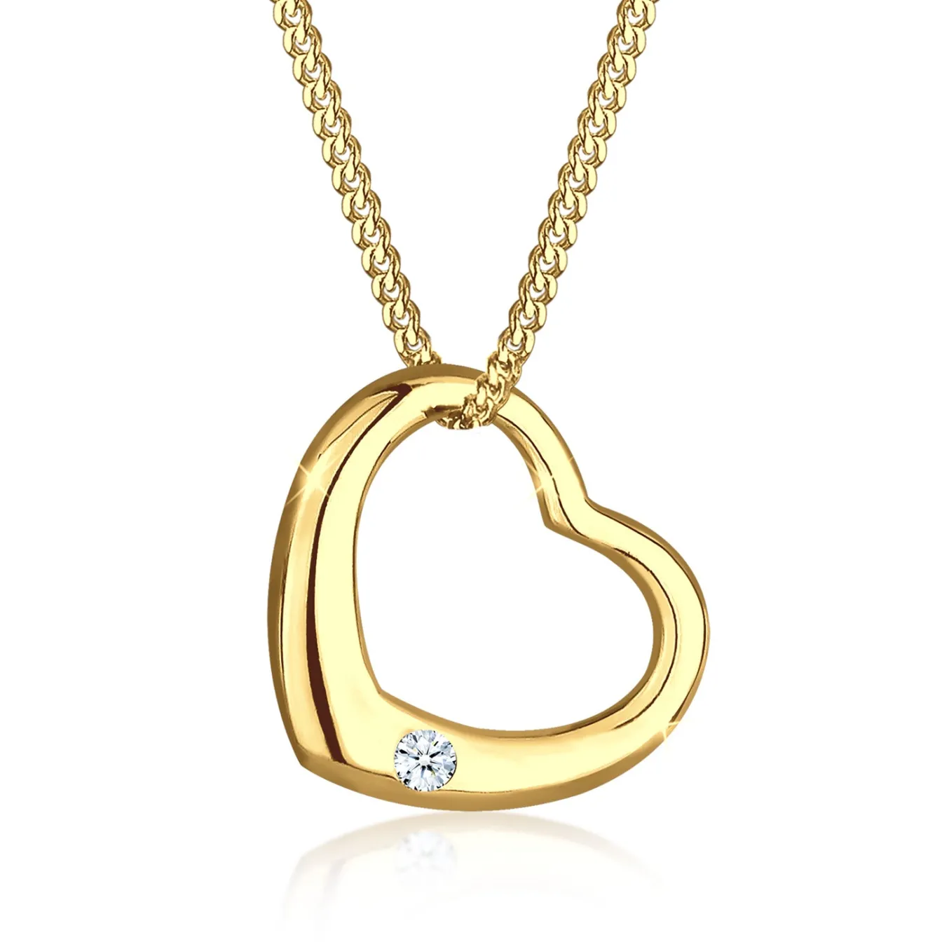 Elli "Halskette Herz | Diamant (Weiß, 0.03 ct)< Roségold|Symbol-schmuck