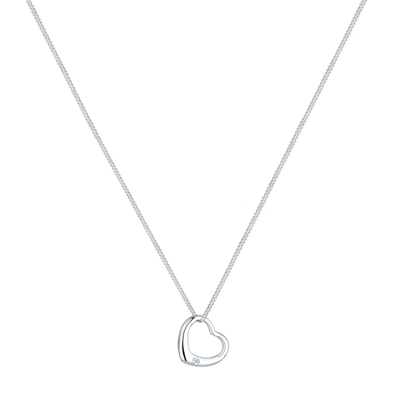 Elli "Halskette Herz | Diamant (Weiß, 0.03 ct)< Roségold|Symbol-schmuck