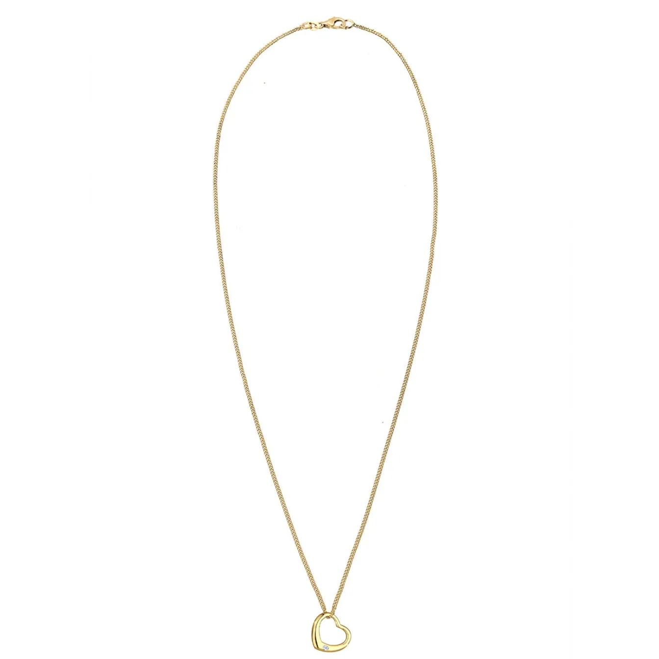 Elli "Halskette Herz | Diamant (Weiß, 0.03 ct)< Roségold|Symbol-schmuck