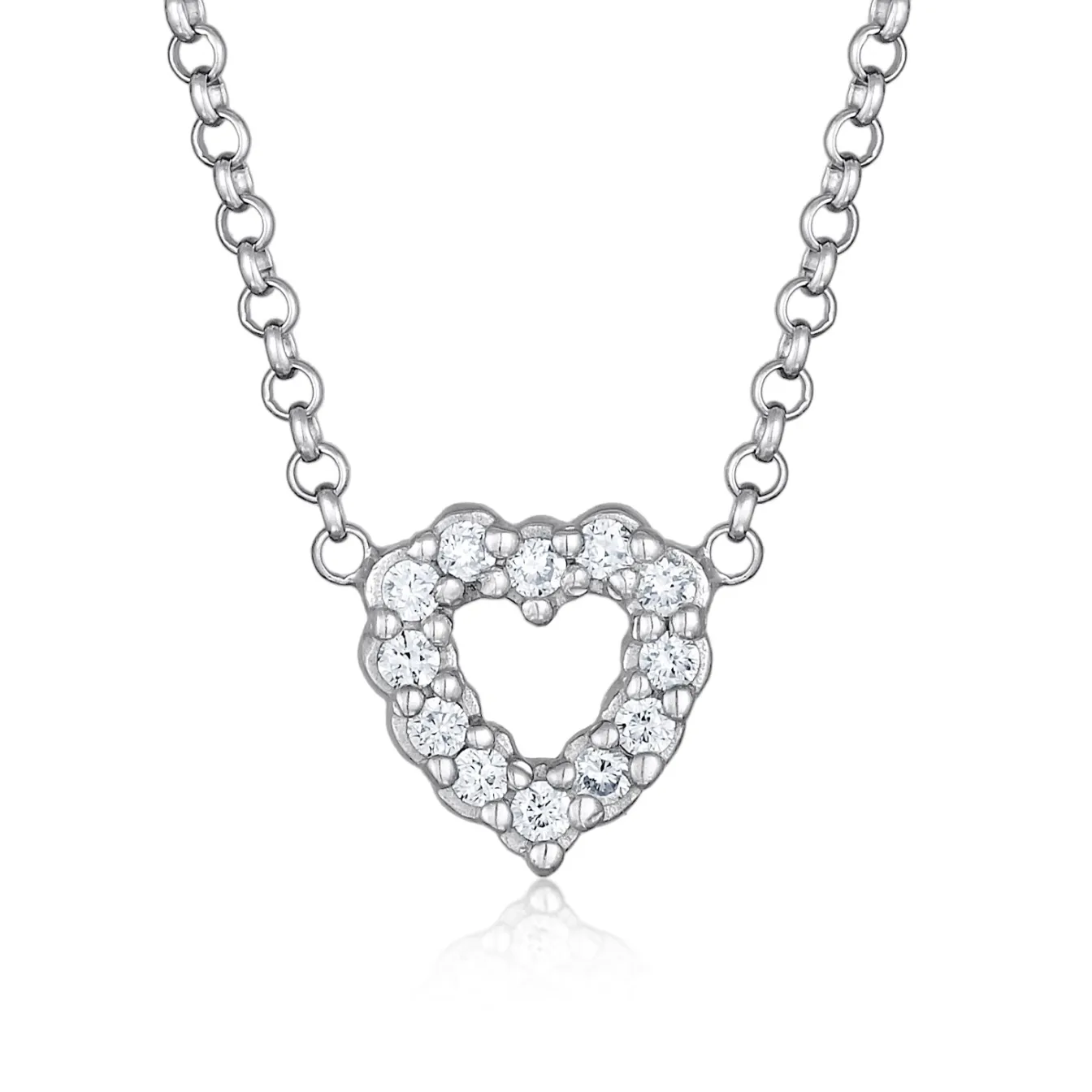 Elli "Halskette Herz | Laborgezüchteter Diamant (Weiß, 0.018 ct.)< Vergoldet|Symbol-schmuck