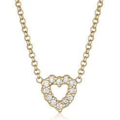 Elli "Halskette Herz | Laborgezüchteter Diamant (Weiß, 0.018 ct.)< Vergoldet|Symbol-schmuck