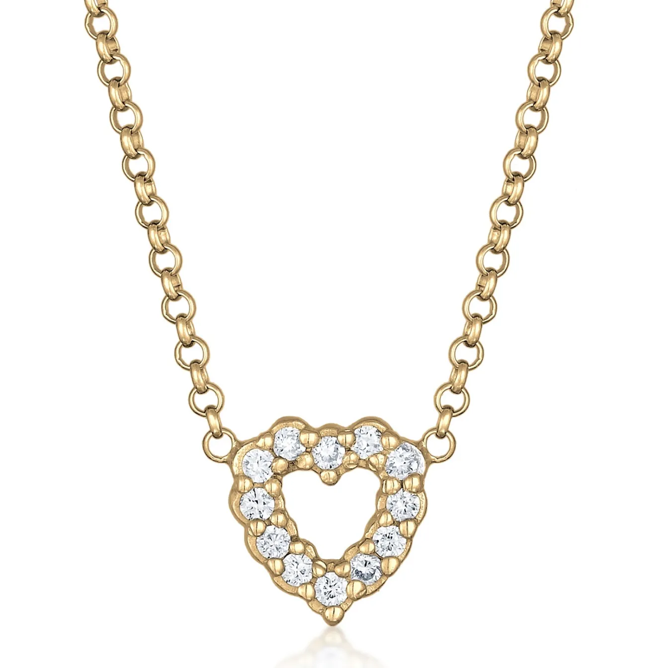 Elli "Halskette Herz | Laborgezüchteter Diamant (Weiß, 0.018 ct.)< Vergoldet|Symbol-schmuck