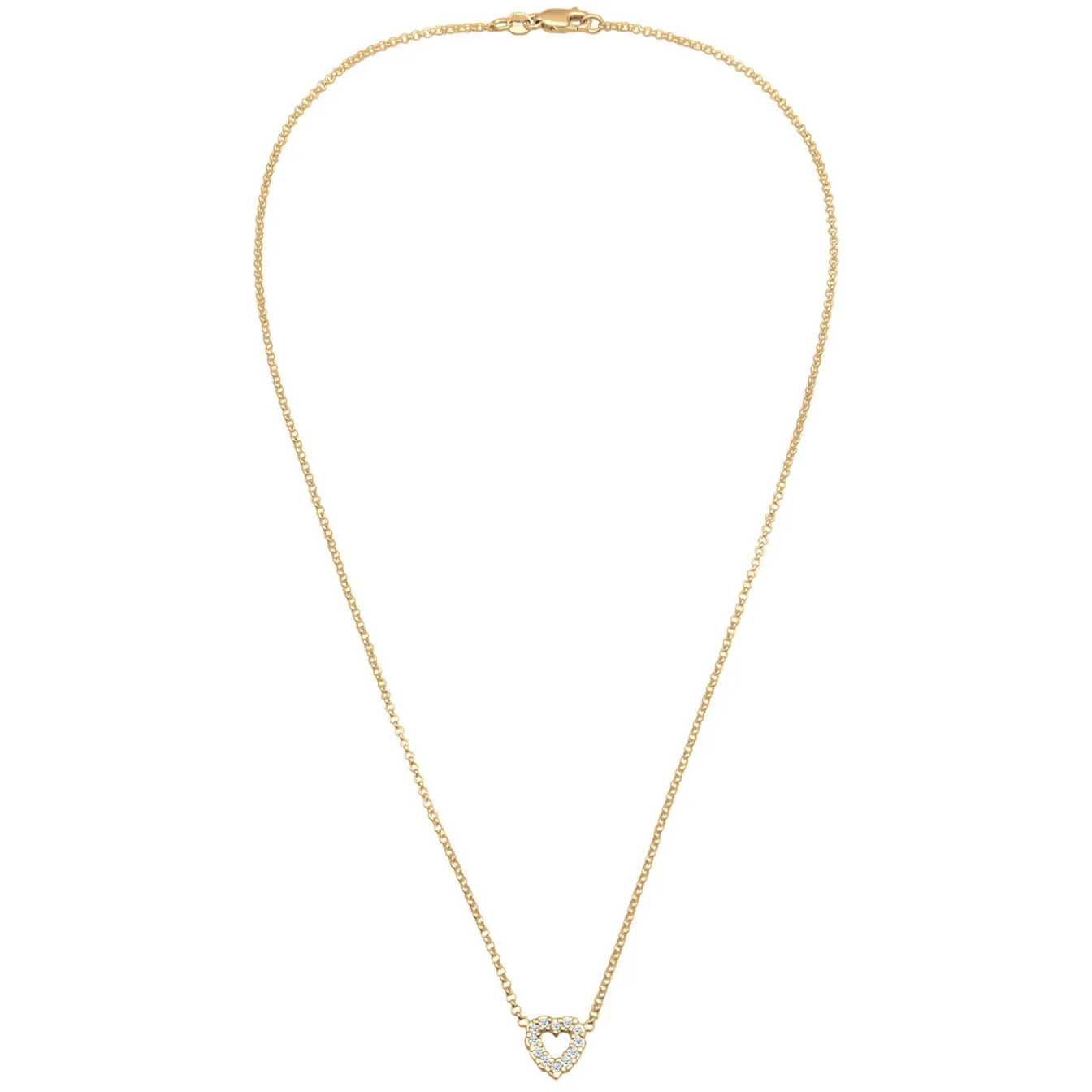 Elli "Halskette Herz | Laborgezüchteter Diamant (Weiß, 0.018 ct.)< Vergoldet|Symbol-schmuck