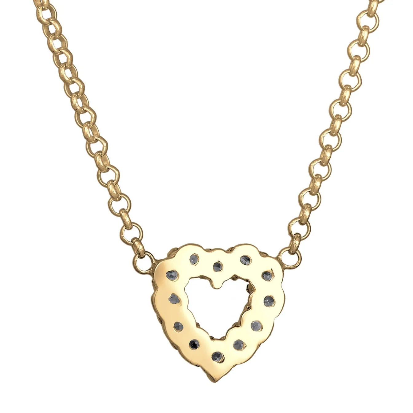 Elli "Halskette Herz | Laborgezüchteter Diamant (Weiß, 0.018 ct.)< Vergoldet|Symbol-schmuck