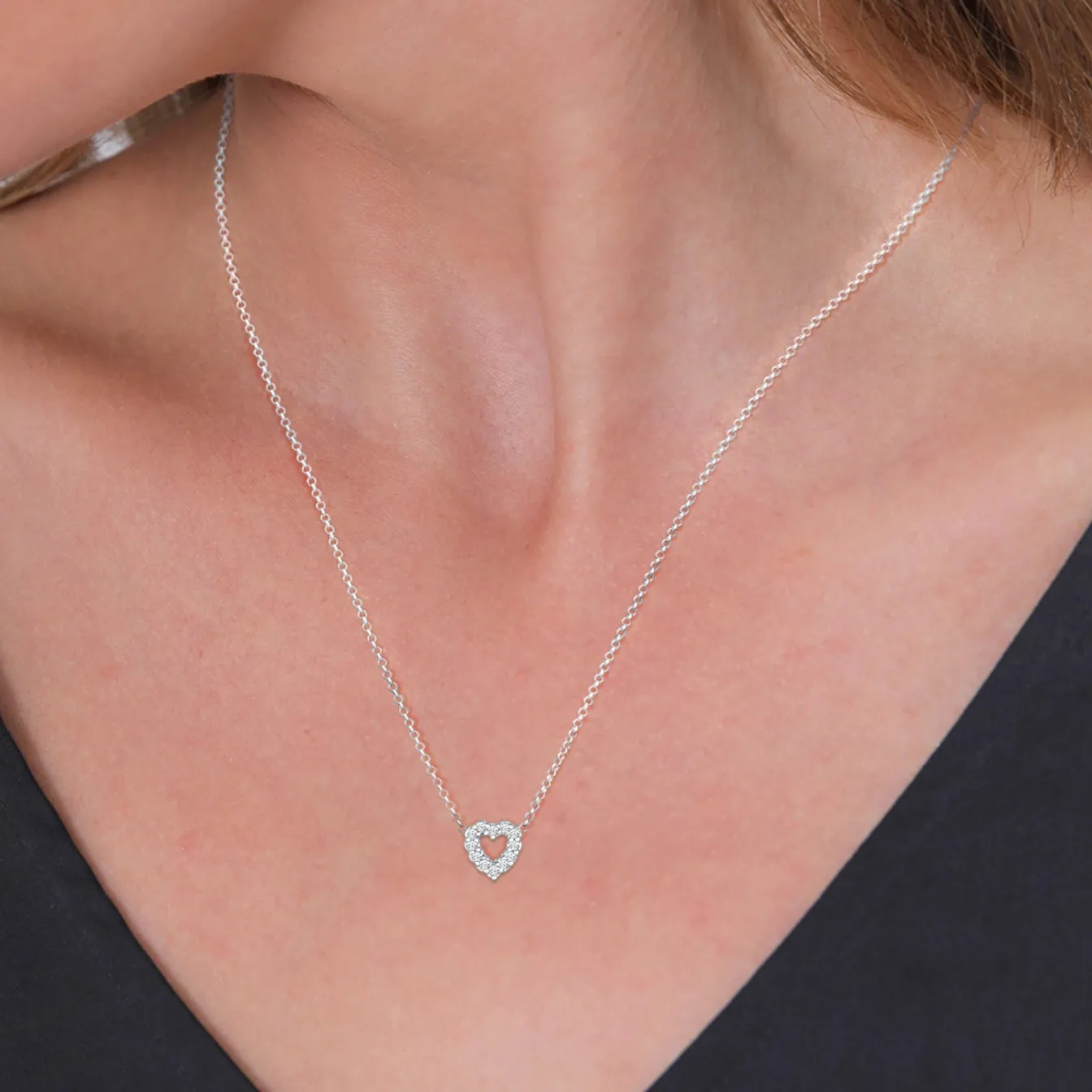 Elli "Halskette Herz | Laborgezüchteter Diamant (Weiß, 0.018 ct.)< Vergoldet|Symbol-schmuck