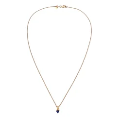 Elli "Halskette Herz | Laborgezüchteter Diamant (Weiß, 0.004 ct.) & Saphir (< Vergoldet|Symbol-schmuck