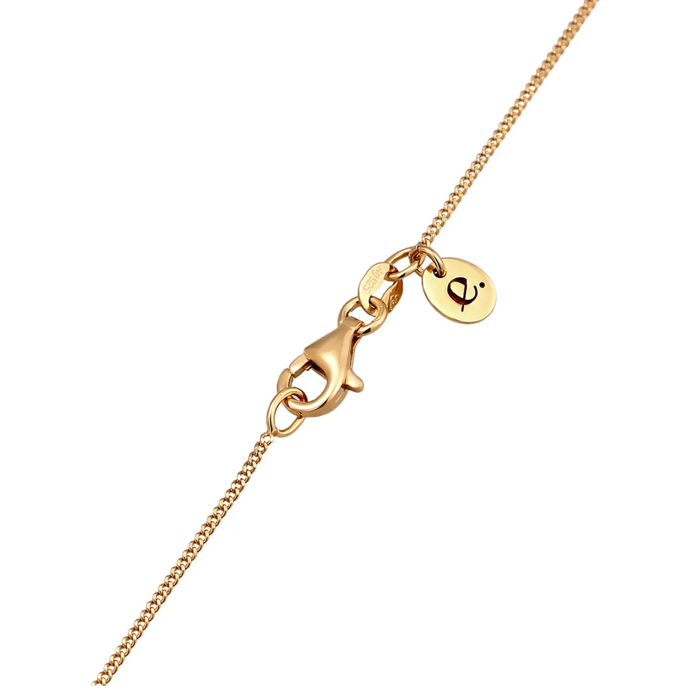 Elli "Halskette Herz | Laborgezüchteter Diamant (Weiß, 0.004 ct.) & Saphir (< Vergoldet|Symbol-schmuck