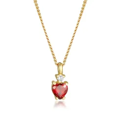 Elli "Halskette Herz | Zirkonia (Rot)< Symbol-schmuck|Herz-schmuck