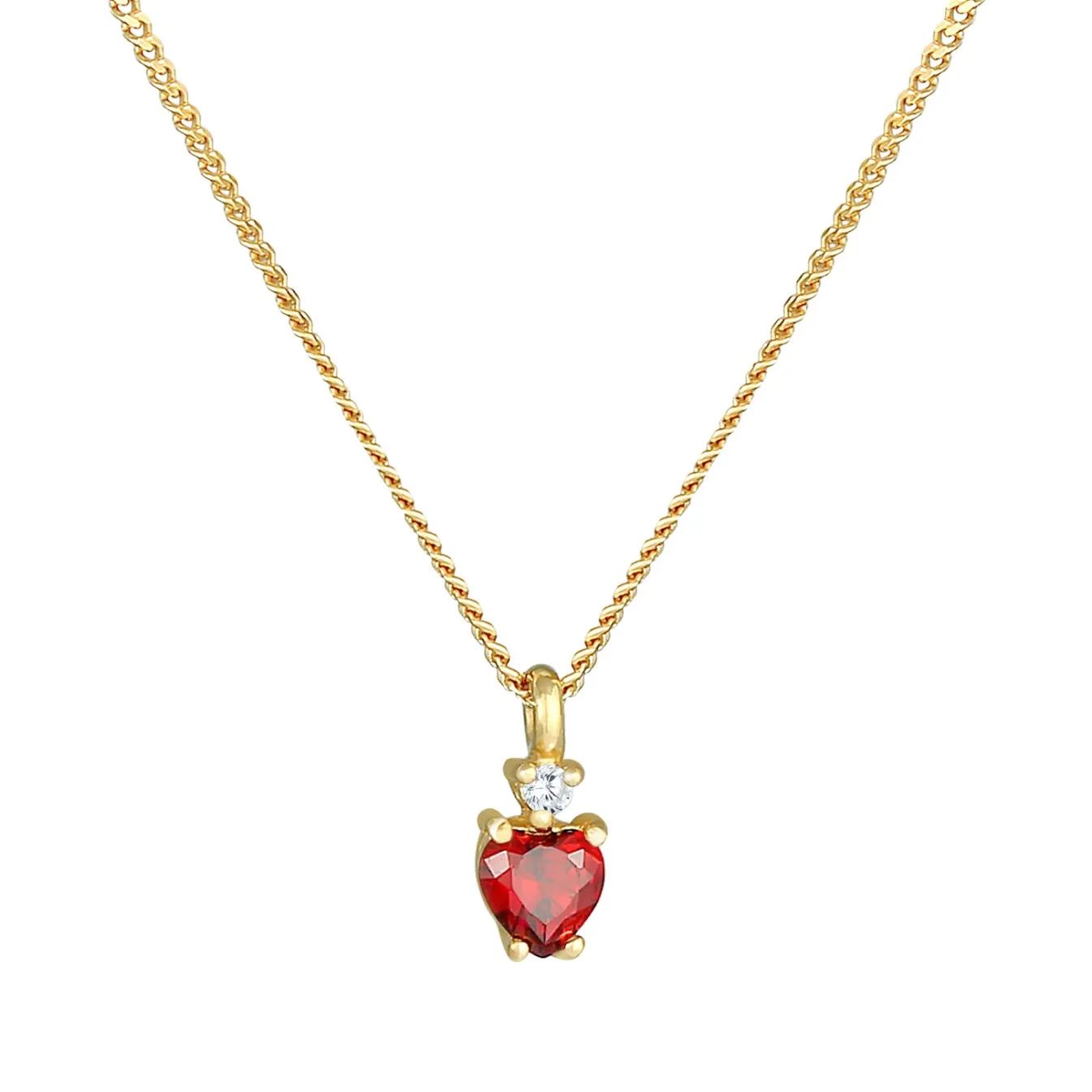 Elli "Halskette Herz | Zirkonia (Rot)< Symbol-schmuck|Herz-schmuck