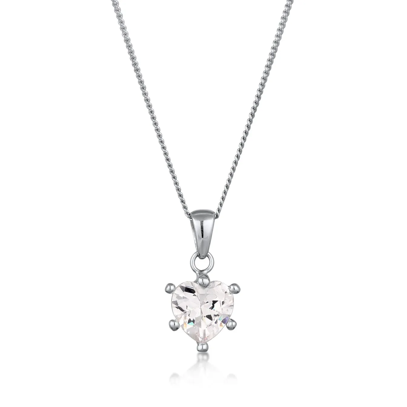 Elli "Halskette Herz | Zirkonia (Weiß)< Vergoldet|Symbol-schmuck