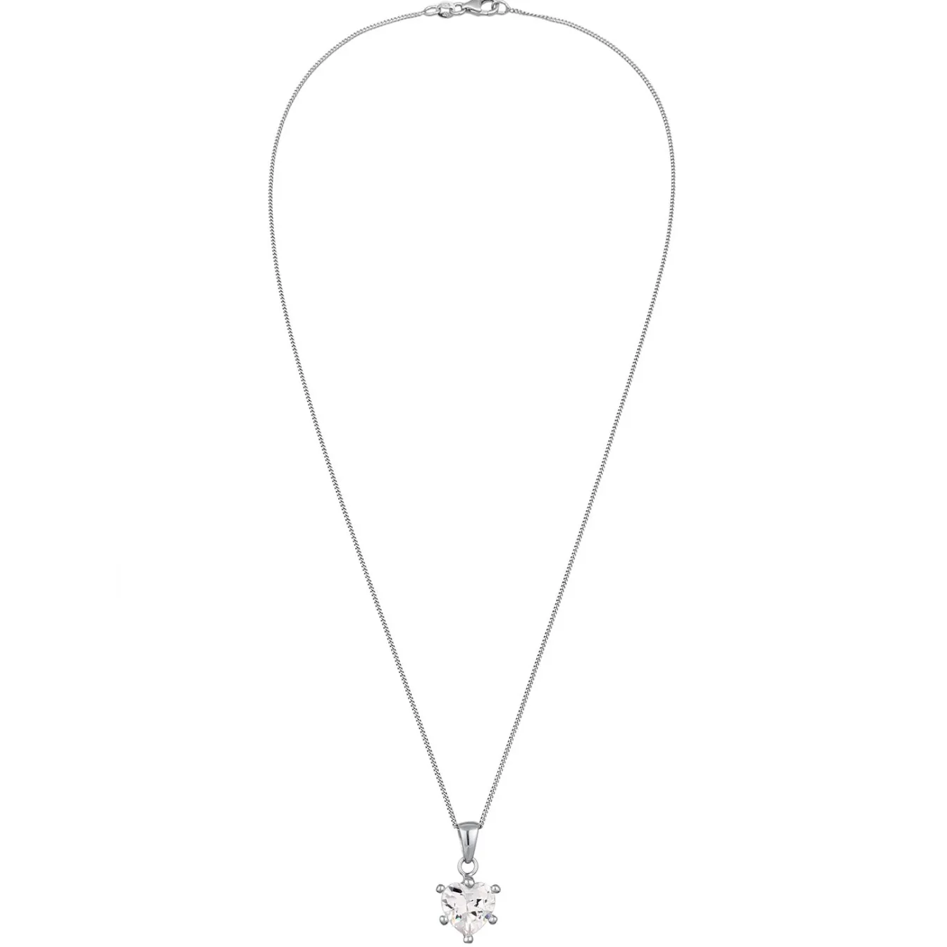 Elli "Halskette Herz | Zirkonia (Weiß)< Vergoldet|Symbol-schmuck