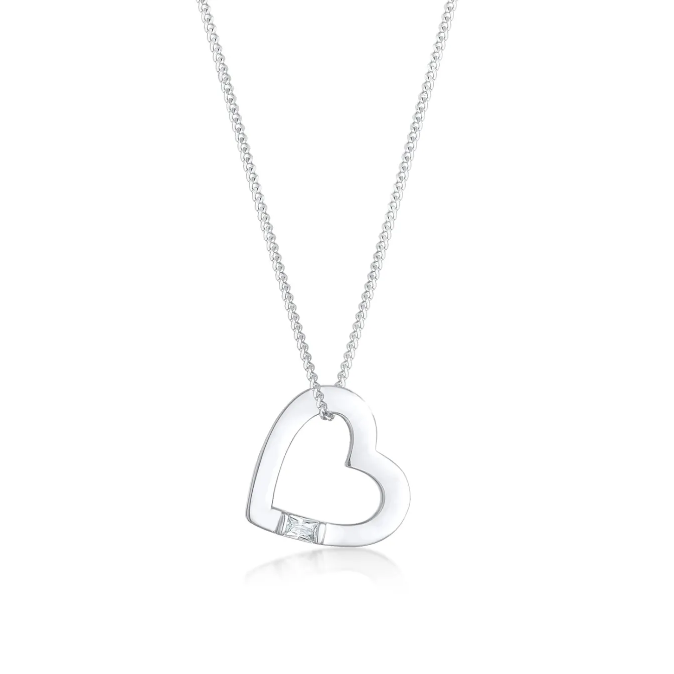 Elli "Halskette Herz | Zirkonia Kristall (Weiß)< Symbol-schmuck|Herz-schmuck