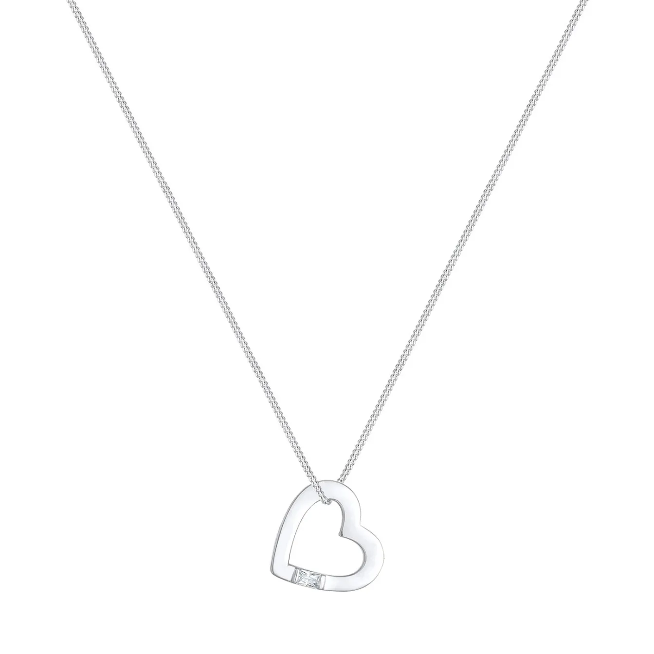 Elli "Halskette Herz | Zirkonia Kristall (Weiß)< Symbol-schmuck|Herz-schmuck