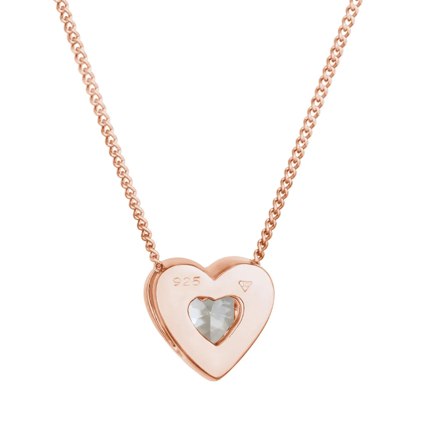 Elli "Halskette Herz | Zirkonia (Weiß)< Roségold|Symbol-schmuck