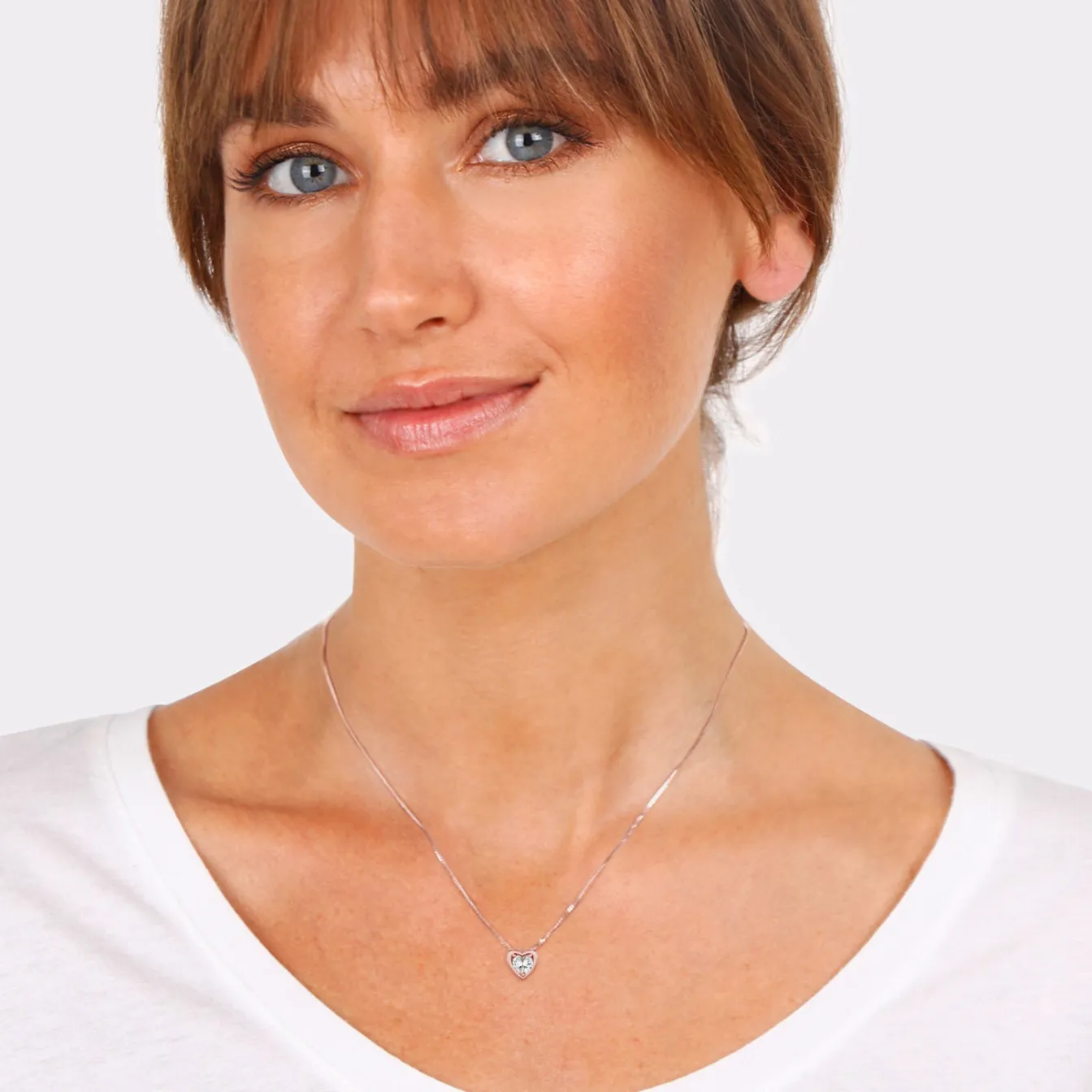 Elli "Halskette Herz | Zirkonia (Weiß)< Roségold|Symbol-schmuck
