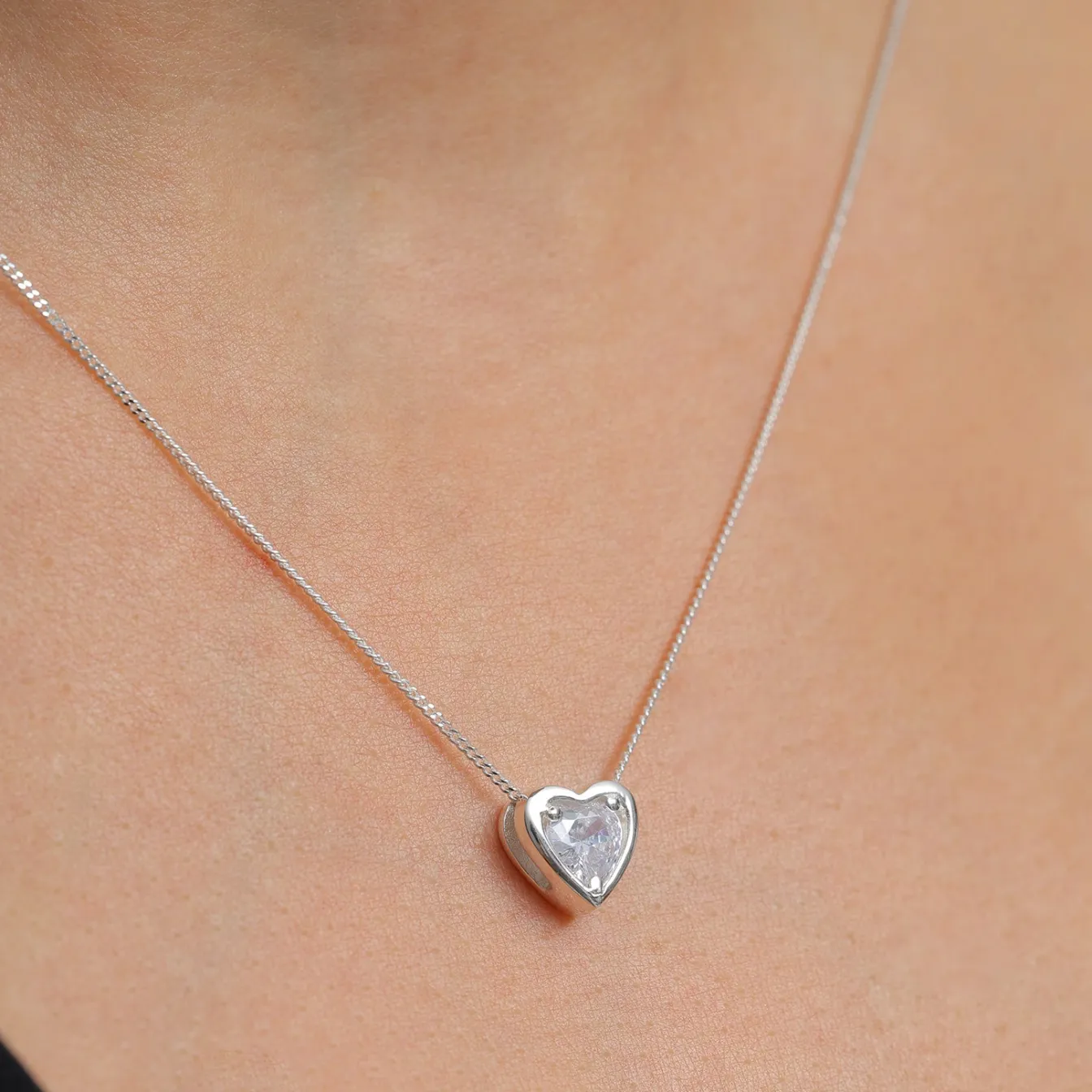 Elli "Halskette Herz | Zirkonia (Weiß)< Roségold|Symbol-schmuck