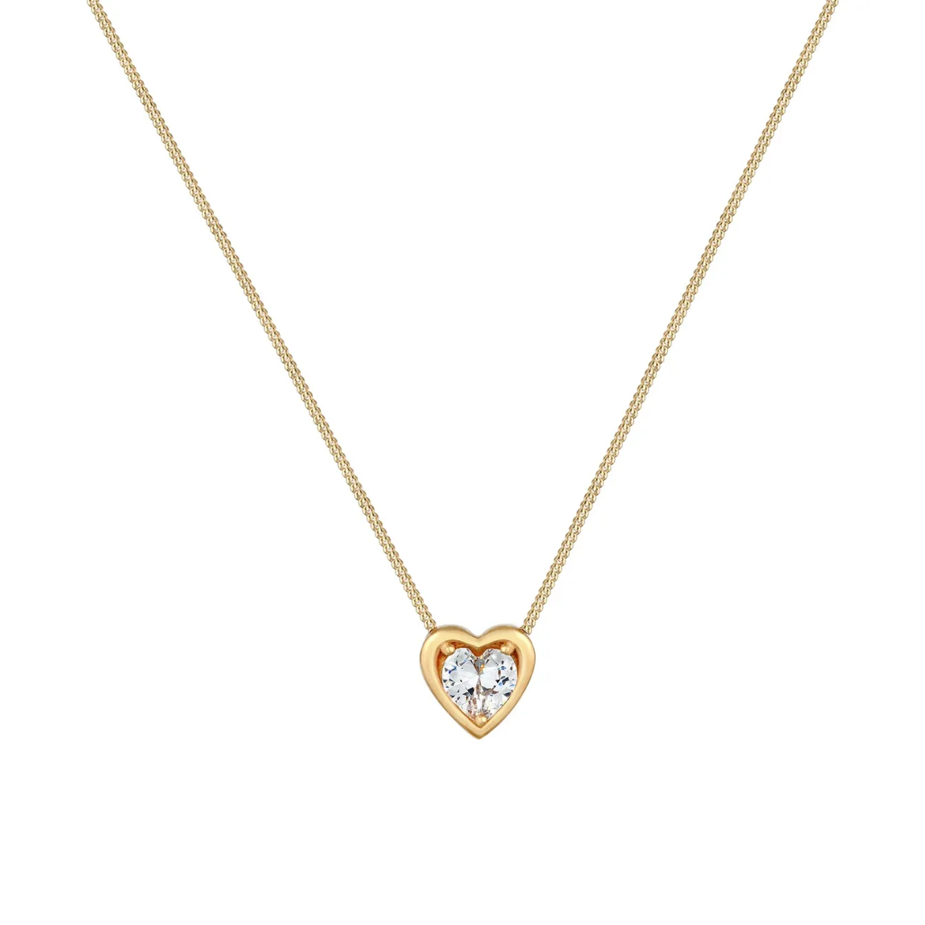 Elli "Halskette Herz | Zirkonia (Weiß)< Roségold|Symbol-schmuck