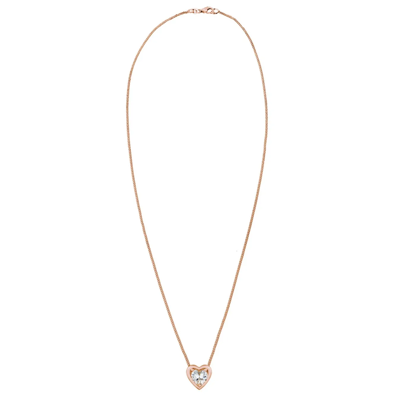 Elli "Halskette Herz | Zirkonia (Weiß)< Roségold|Symbol-schmuck
