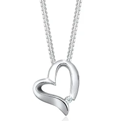 Elli "Halskette Herz Anhänger | Diamant (Weiß, 0.015 ct)< Symbol-schmuck|Herz-schmuck
