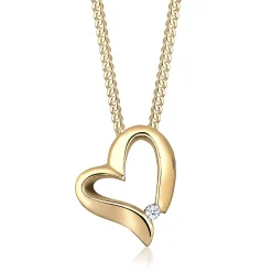 Elli "Halskette Herz Anhänger | Diamant (Weiß, 0.015 ct)< Symbol-schmuck|Herz-schmuck