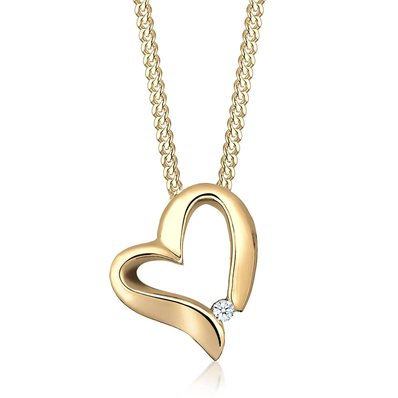 Elli "Halskette Herz Anhänger | Diamant (Weiß, 0.015 ct)< Symbol-schmuck|Herz-schmuck