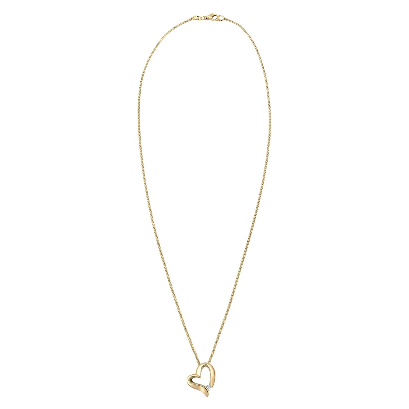 Elli "Halskette Herz Anhänger | Diamant (Weiß, 0.015 ct)< Symbol-schmuck|Herz-schmuck